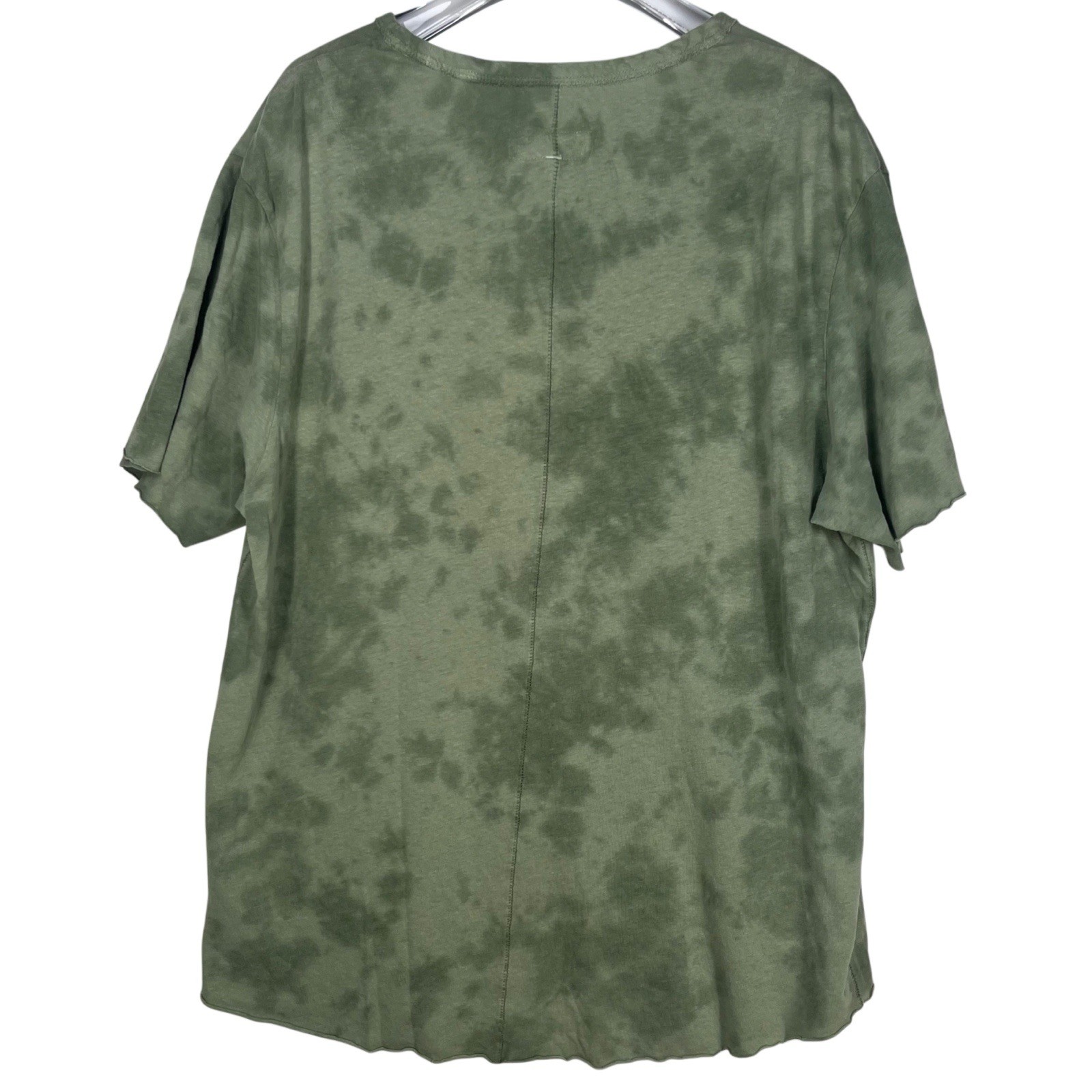 Rag & Bone Men's XL Tshirt Linen Cotton Tie Dye The Hayden Green Stone Wash gallery