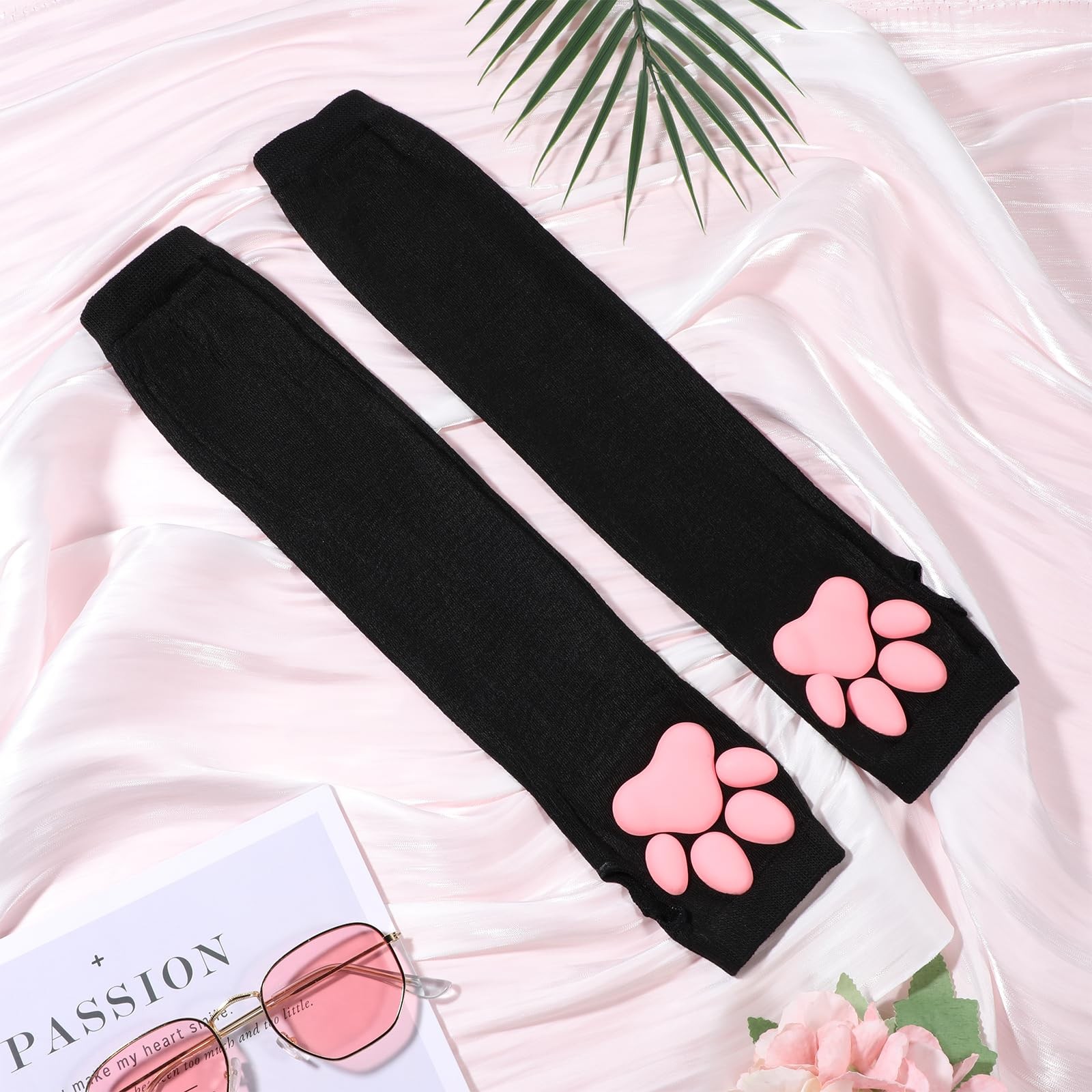 Women's Cute Therian Cat Paws Gloves 3D Cat Claw Paws Pad Sleeves for Cosplay gallery