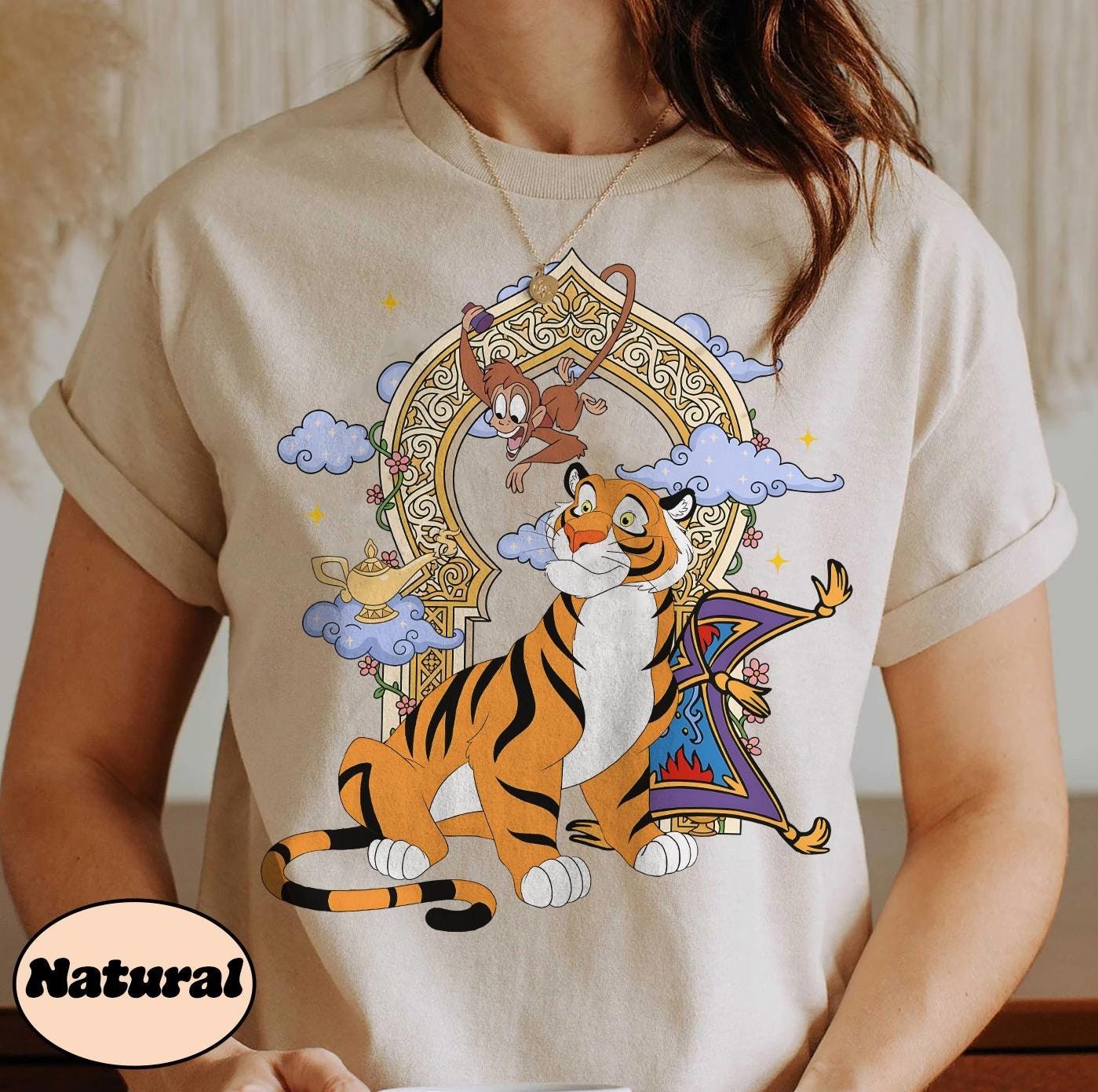Retro Aladdin Friends Shirt, Rajah Tiger and Abu Monkey Tee gallery