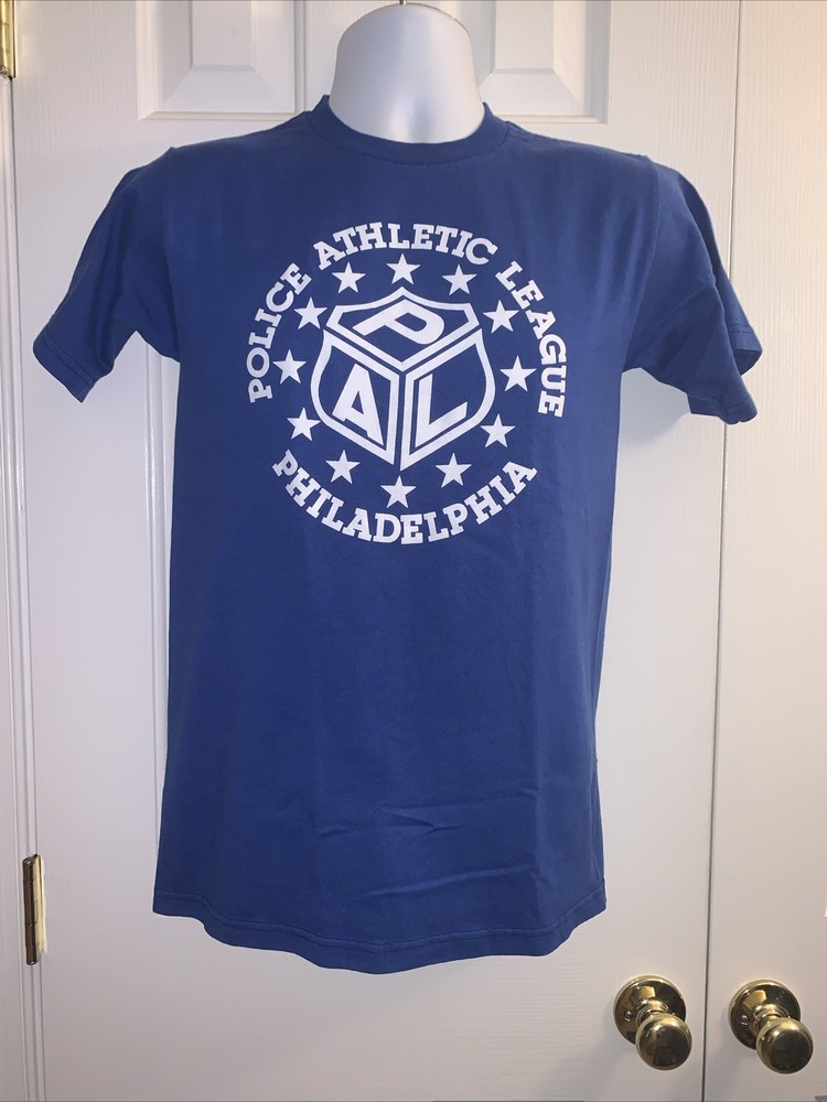 Jerzees PAL Police Athletic League Philadelphia T Shirt Royal Blue S Vintage