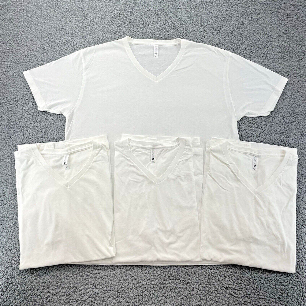 Next Level Apparel V Neck Premium T Shirt Men’s XL White Style# 6240 (4 Pack)