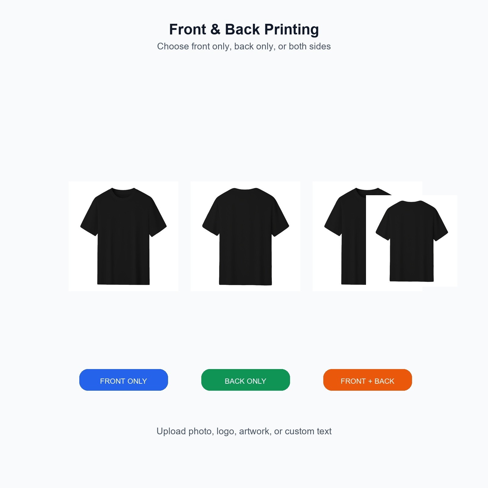 Custom T-Shirt Personalized Unisex Front & Back Print Your Photo Logo Design gallery