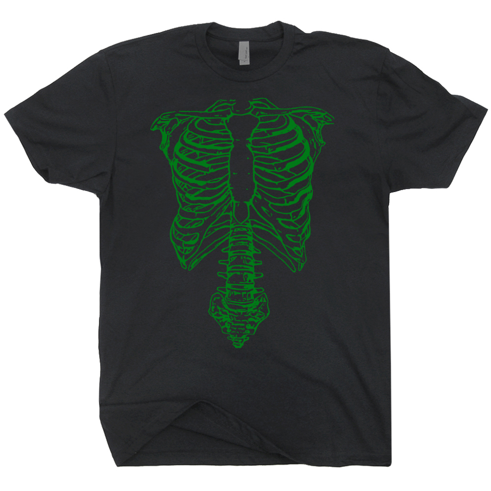 Green Skeleton T Shirt Vintage Spinal Tap Spine Ribs Movie Tee 70s 80s Halloween gallery