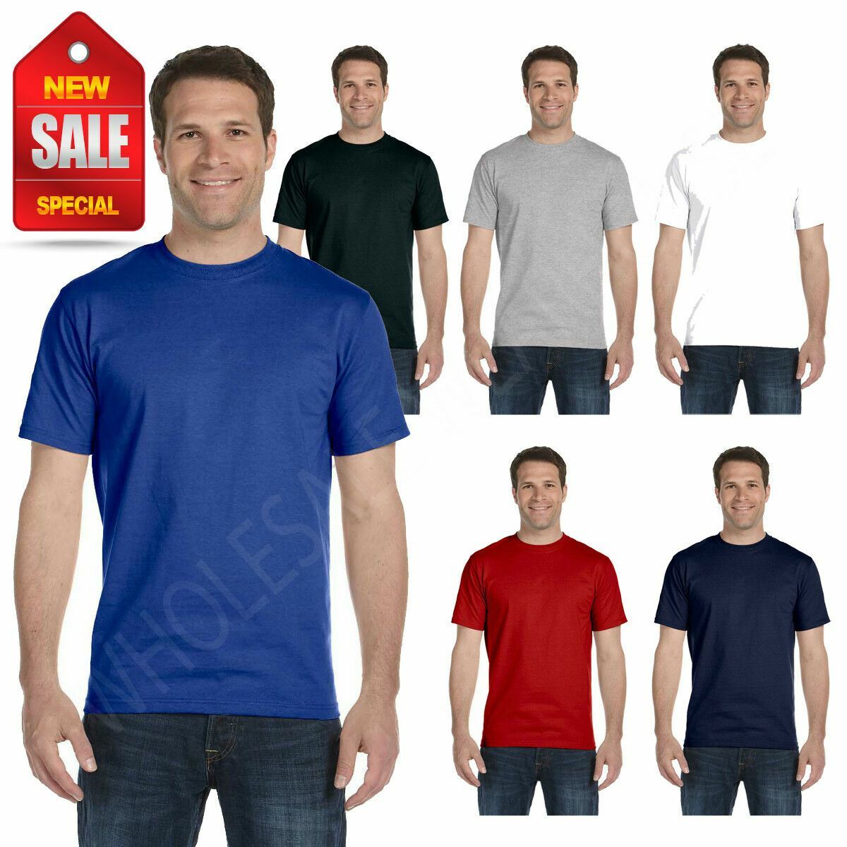 Hanes Mens Tall T-Shirt Short Sleeves Beefy Tall 6.1 oz Heavy Tee LT-4XLT 518T gallery
