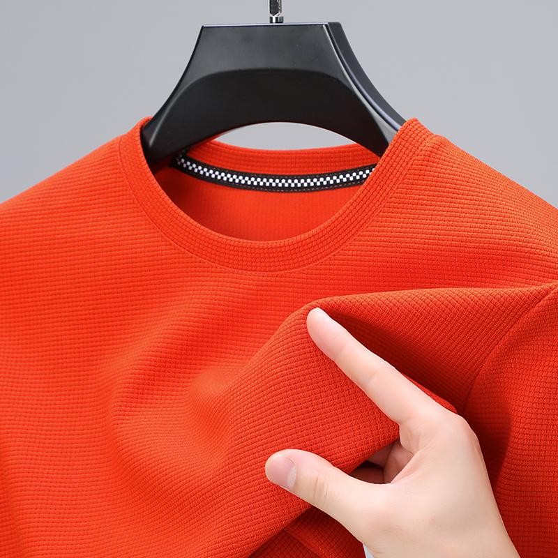 Summer High-End New Mulberry Silk Round Neck T-shirt Men's Thin Pure Color Silk gallery