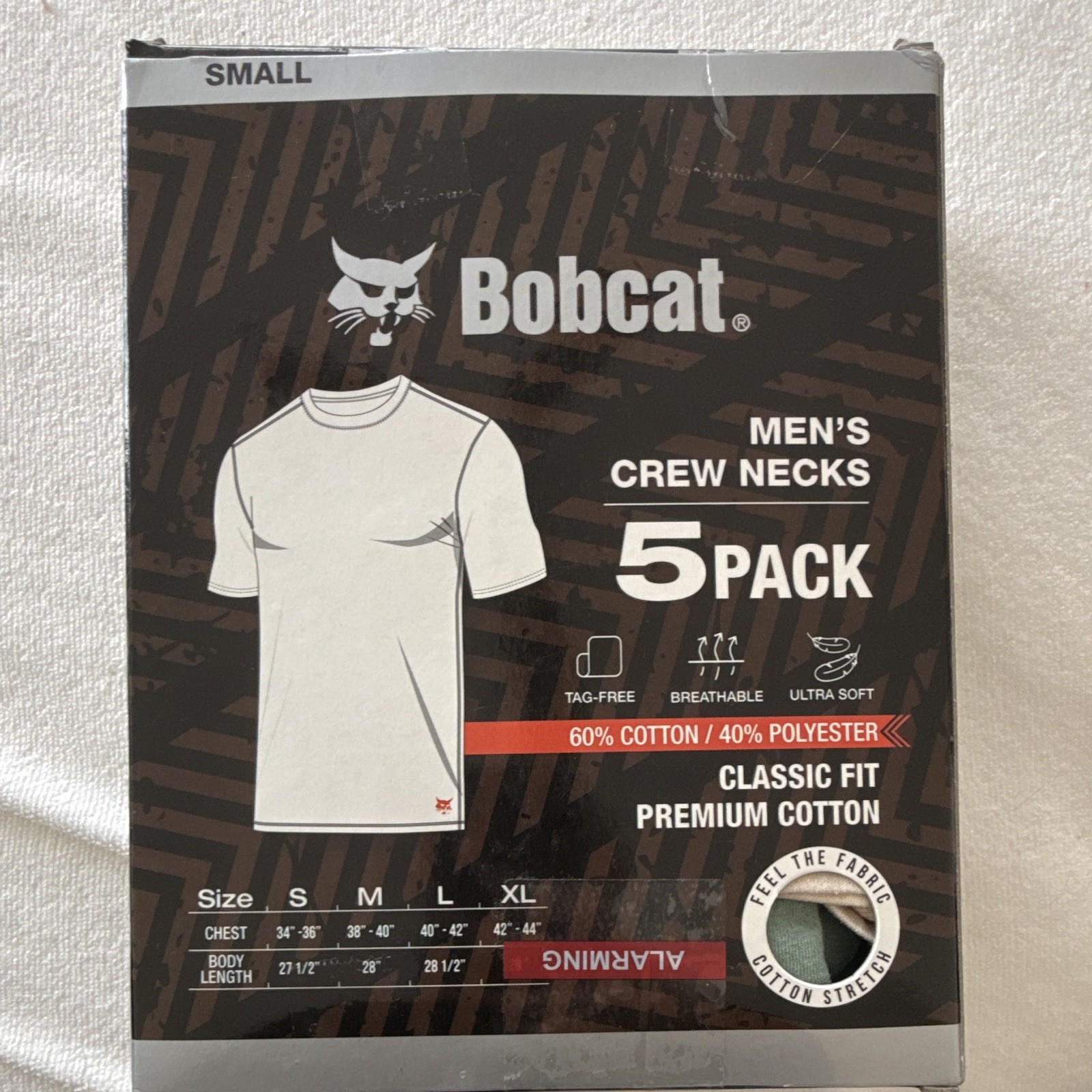 Bobcat Men's 5-Pack Crew Neck T-Shirts S Classic Fit Tagless Breathable gallery