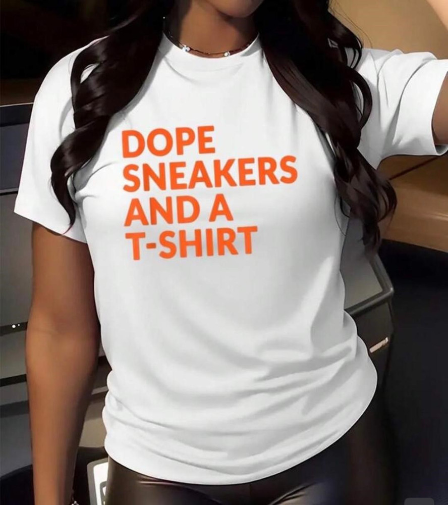 T Shirt with Lettering Print