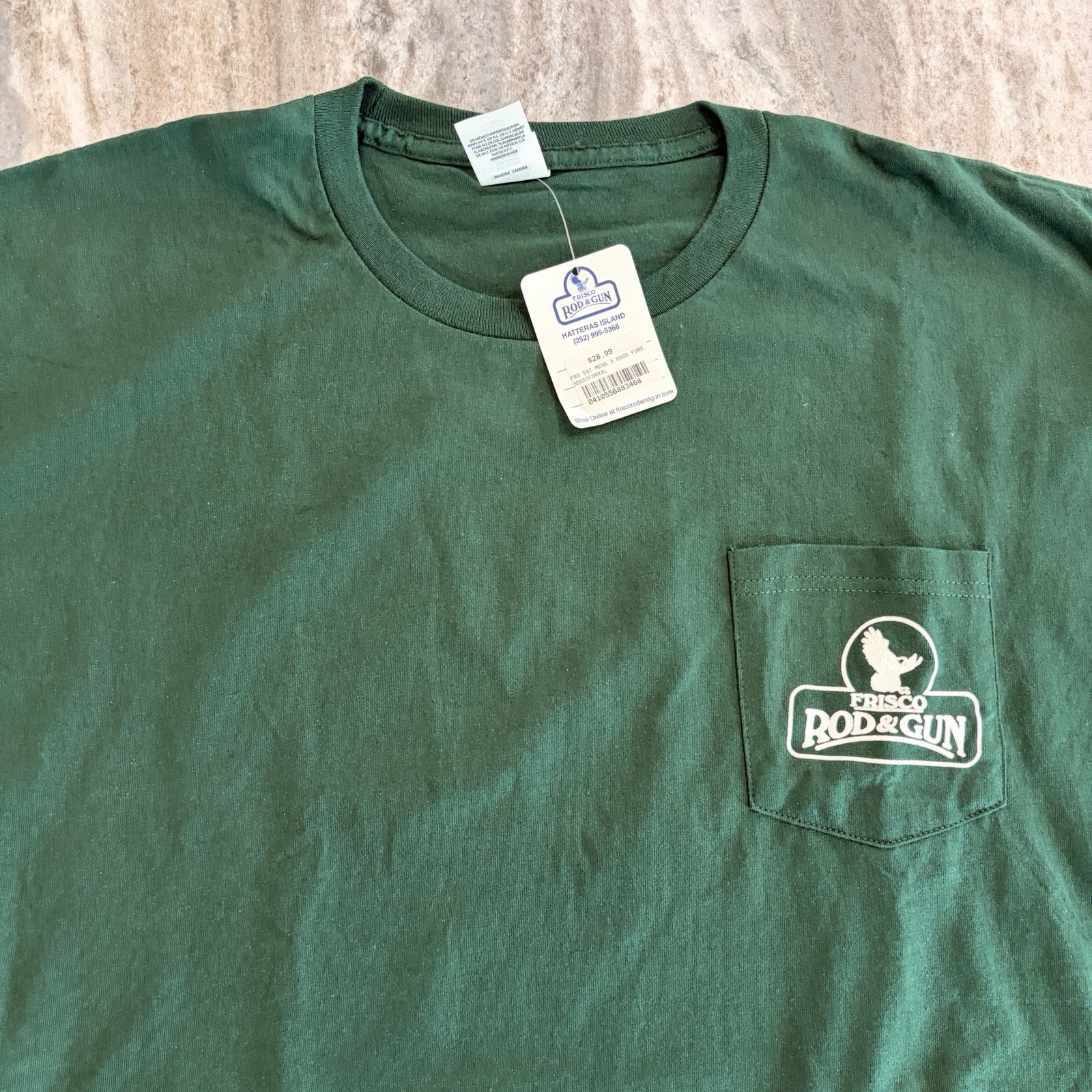 Frisco Rod & Gun Outfitters Pocket T Shirt 2XL Green Fishing Hunting NWT gallery