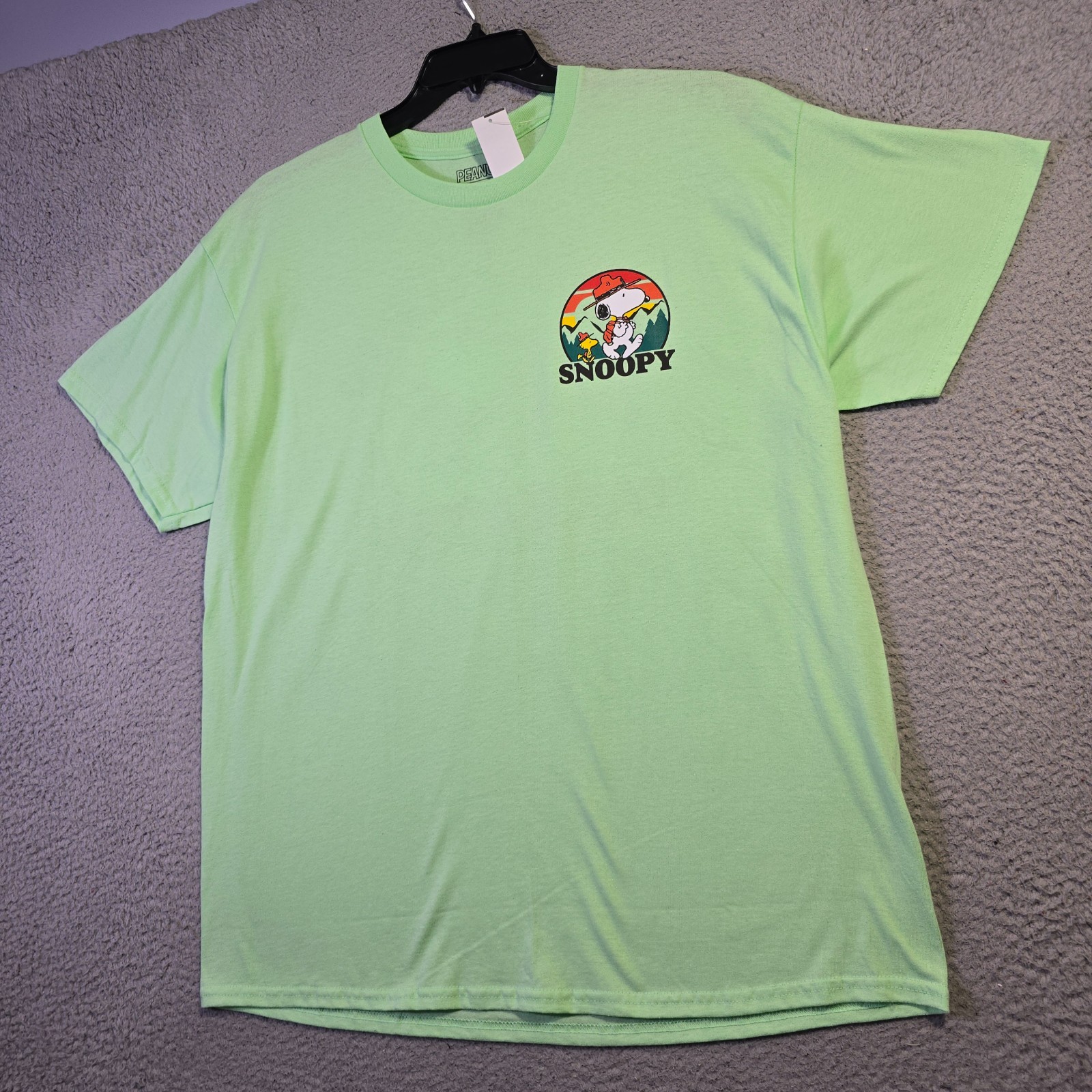 Peanuts® Hiking Snoopy t shirt Men XL Green Charlie Brown Classic Camping NWT gallery