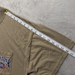 Vintage Daytona Beach FL Jerzees Pocket T Shirt Mens XL Tan Summer Ocean Y2k Tee