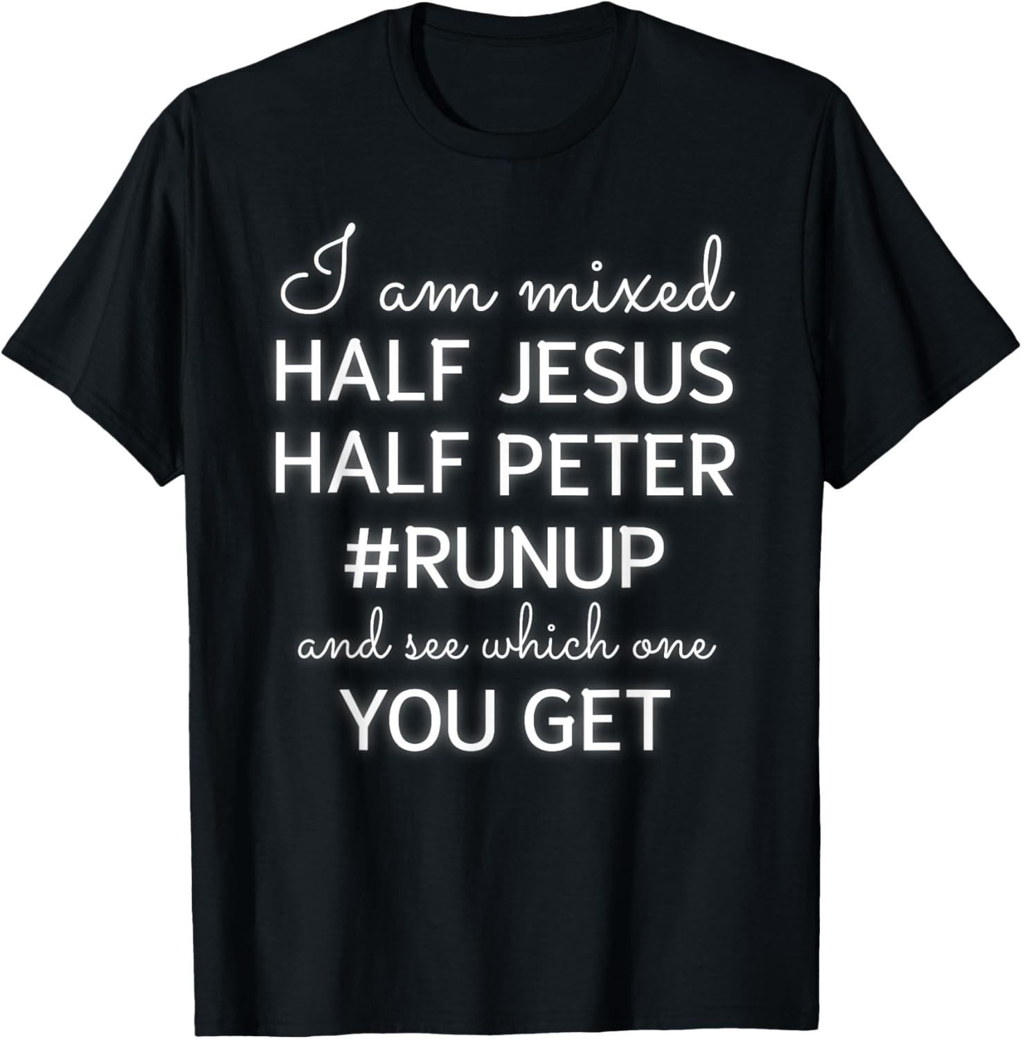 I Am Mixed Half Jesus And Half Peter Funny Christian T-Shirt gallery