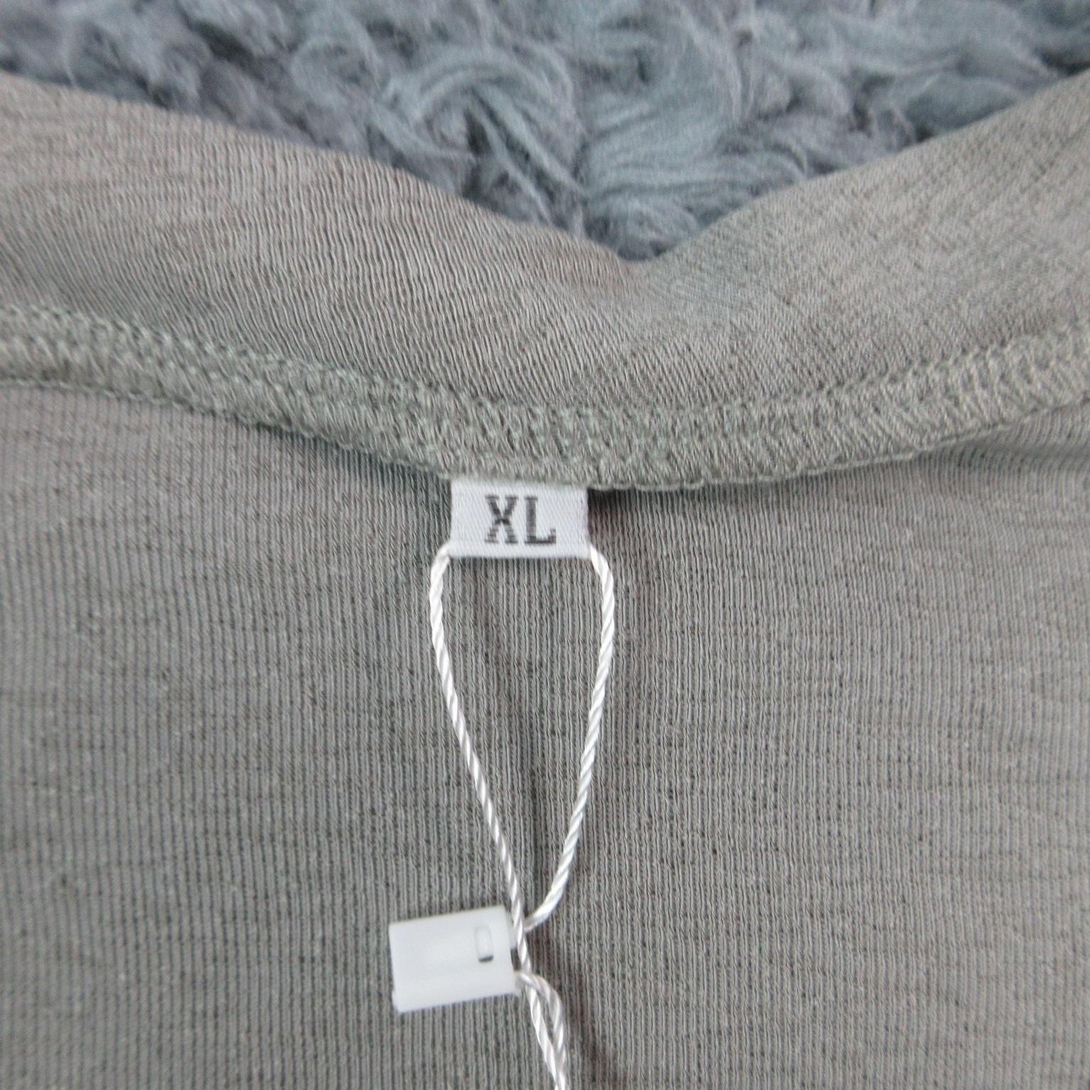 Manly Shirt Mens XL Gray Henley Long Sleeve Button Cotton Linen Relaxed Fit NWT gallery