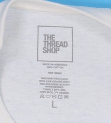 THE THREAD SHOP White T-Shirt (25 LIGHTERS) Size: L
