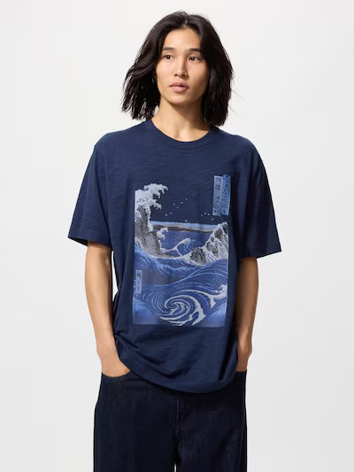UNIQLO UT Graphic T-shirt Ukiyo-e Blue S-4XL Unisex 485073 from Japan NWT gallery