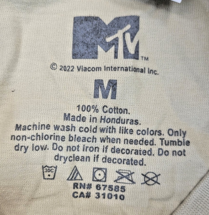 MTV Crown Graffiti Concert T-shirt Tan Beige Men's MEDIUM NWT gallery