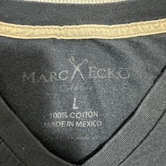Marc Ecko Cut & Sew V-Neck Graphic T-Shirt Lightning Bolt Black Mens Size L