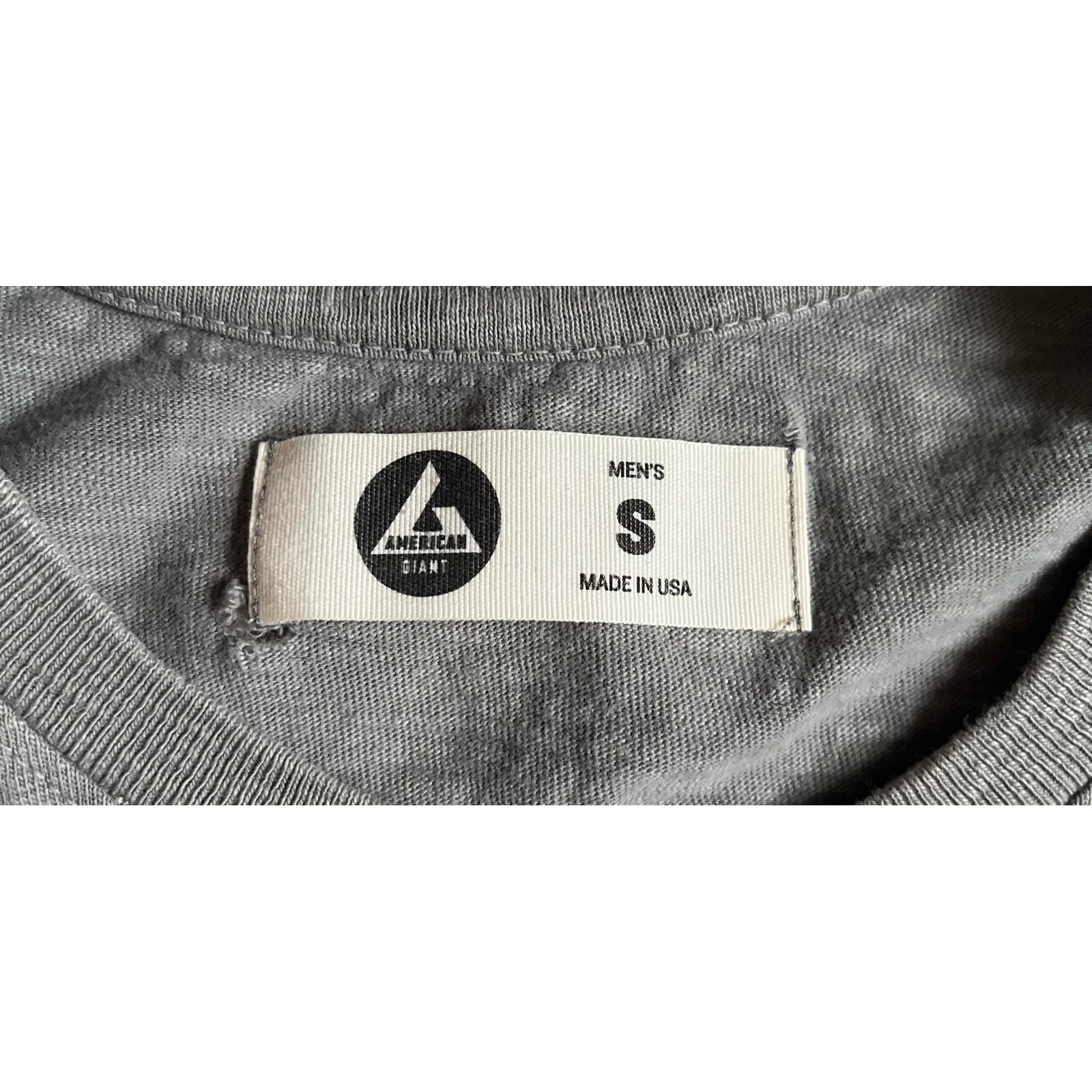 American Giant Mens Cotton Slub Crew Neck T-Shirt Gray Short Sleeve Small USA gallery