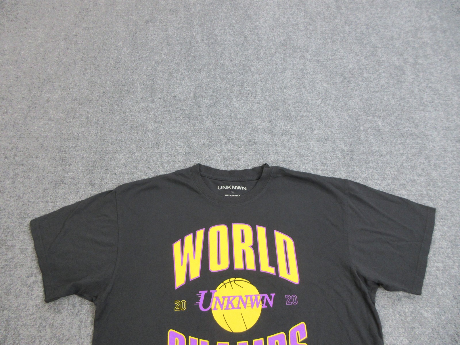UNKNWN World Champs Shirt Mens XL Basketball 2020 Tee Made USA Black Purple Yell gallery