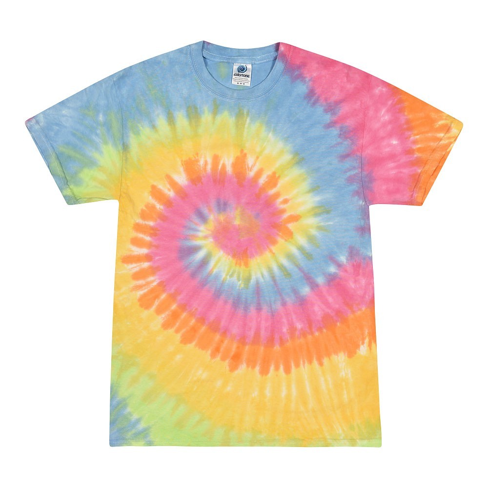 Tie Dye T-Shirts Multi-Color Kids & Adult Short Sleeve Cotton Colortone gallery