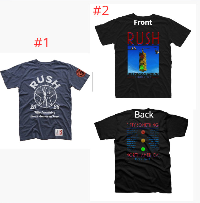 RUSH Band T Shirt Fifty Something North American Tour 2026 Reprint gallery