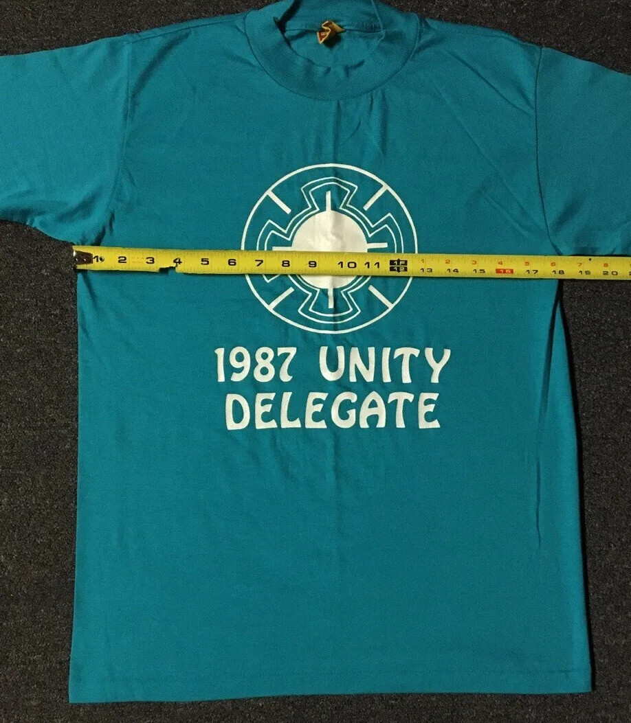 Vtg 80s Unity Delegate Shirt S USA World Peace Nature Friend Kindness Grunge 90s gallery