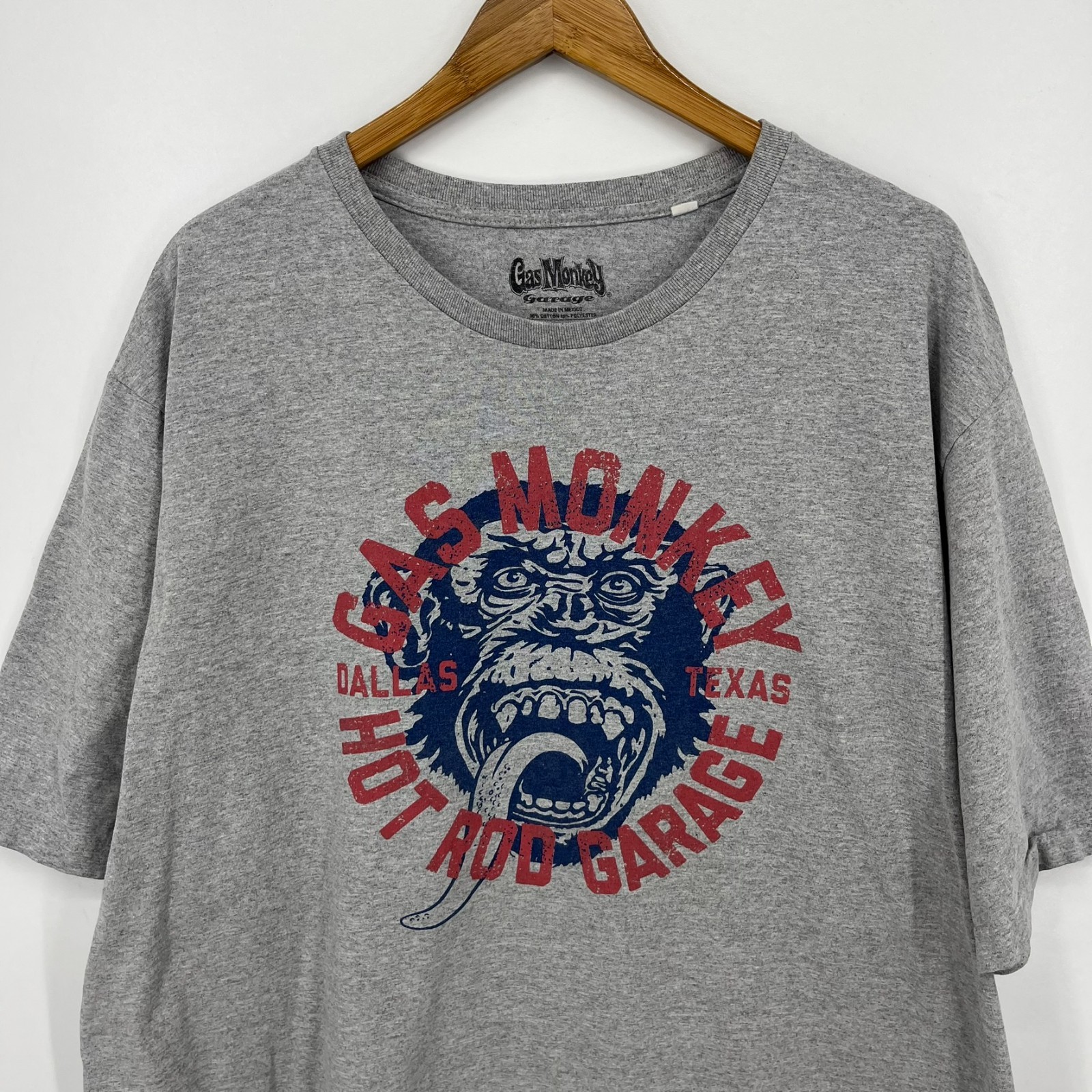 Gas Monkey Garage T-Shirt Men's 3XLT Gray Graphic Logo Crew Neck Cotton Blend gallery
