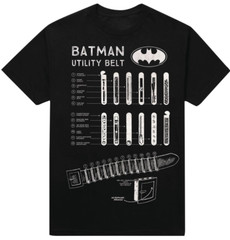 Batman Utility Belt Black Tee Shirt T-Shirt XL Extra Large