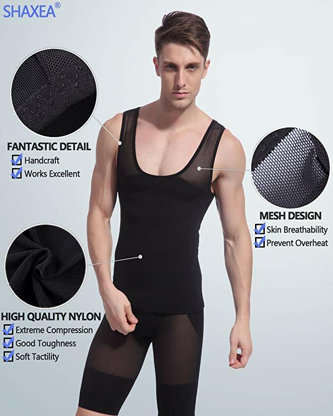 Camisa de compresión de pecho para hombres para ocultar moobs de ginecomastia gallery