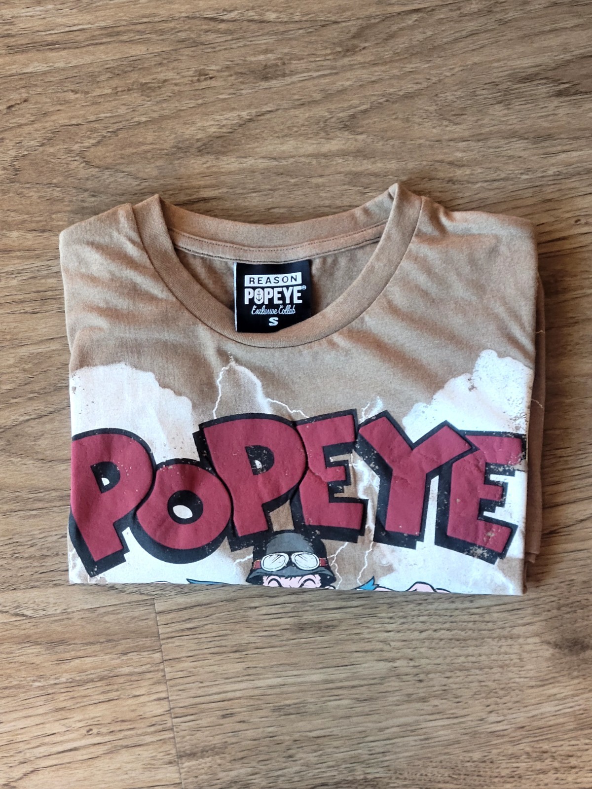 Reason Men's Brown Popeye Graphic Print Crew Neck Short Sleeve Tee Size S gallery