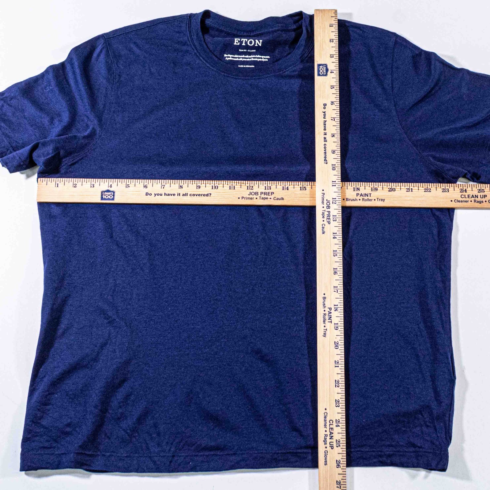 Eton Slim Fit Navy Blue T-Shirt XL Luxury Cotton Linen Blend Knit Tee gallery