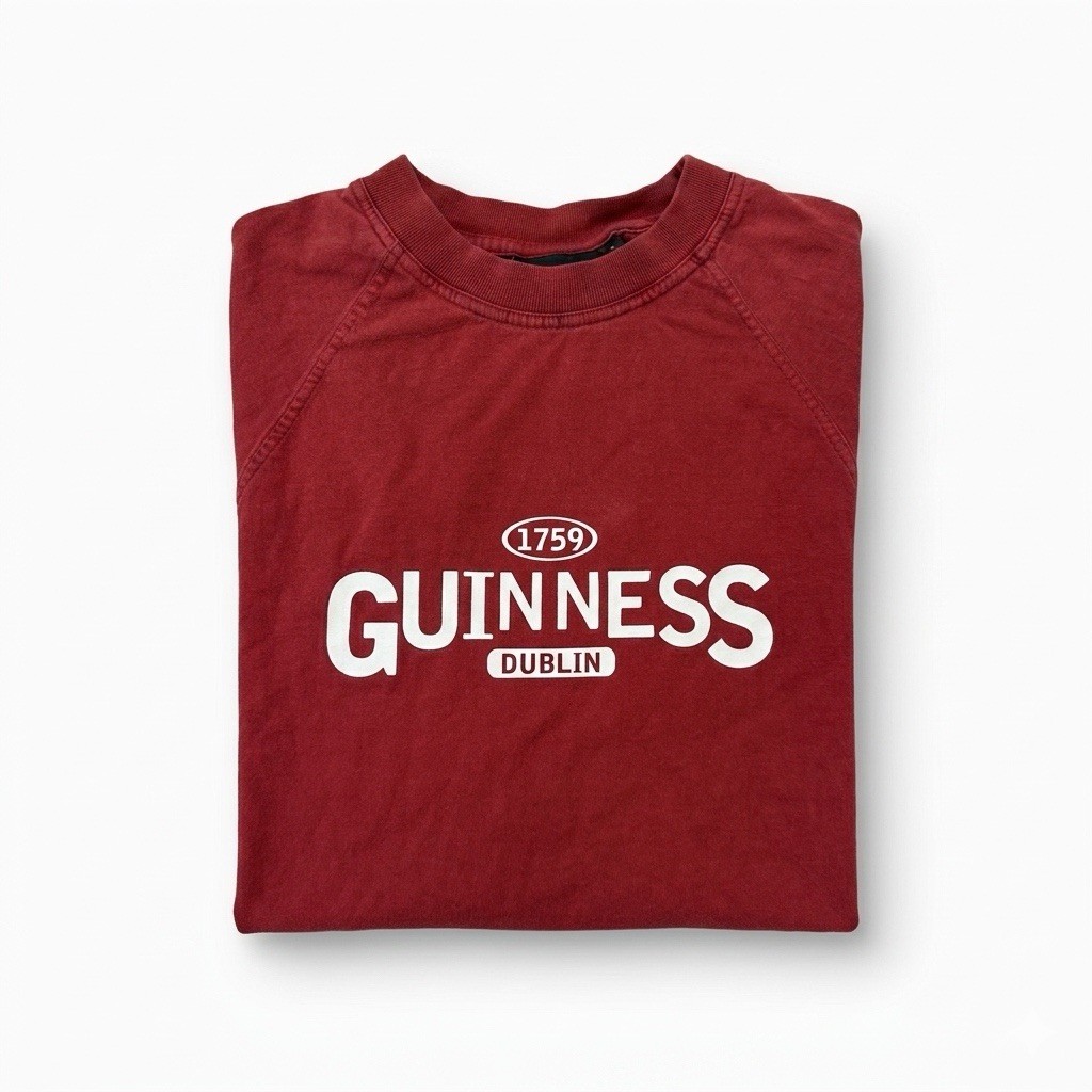 Vintage Guinness Dublin Ireland Raglan T Shirt Mens L Large Faded Red Crewneck gallery