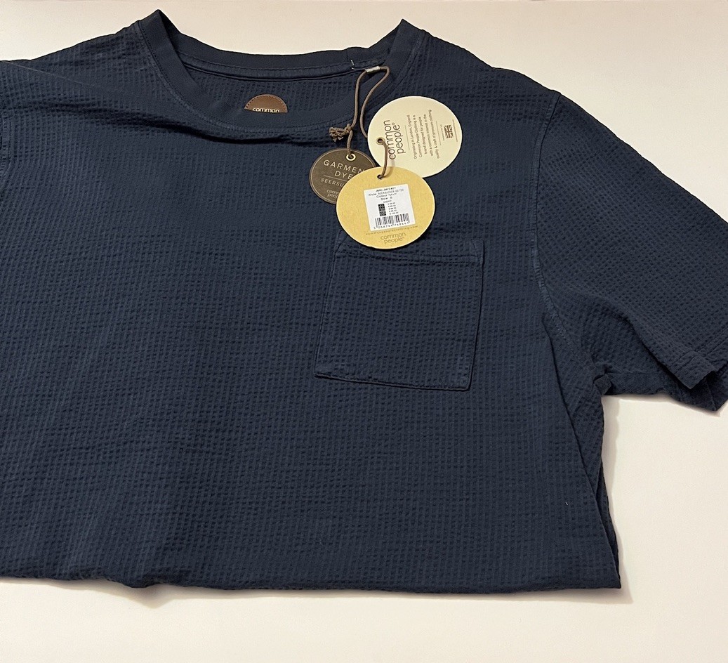Common People T Shirt Men’s XL Ottoman Texture navy blue Short Sleeve NWT S gallery