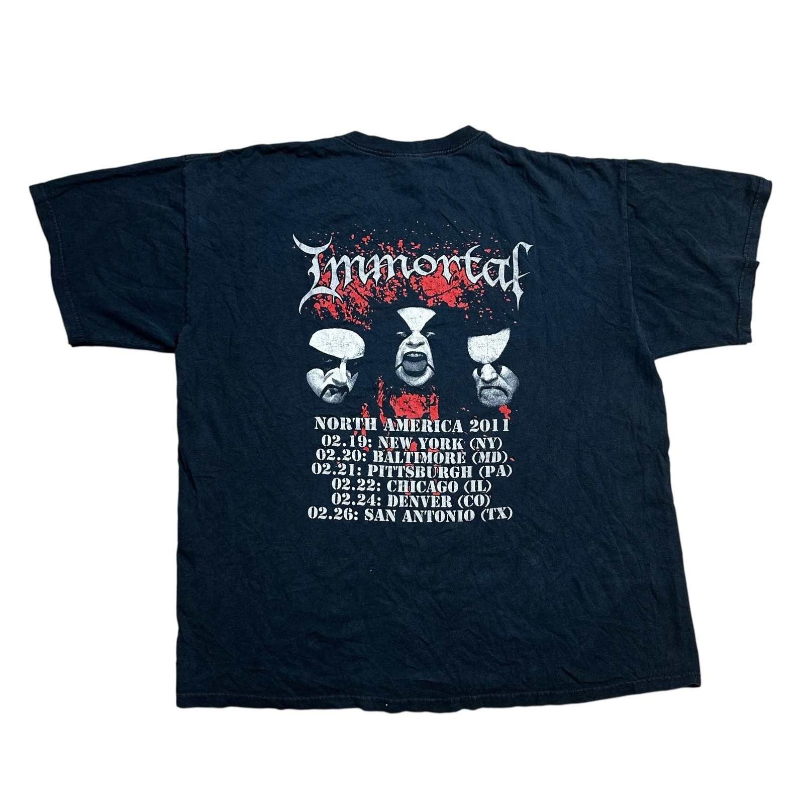 Immortal North American Tour 2011 Metal Band Music Concert T-Shirt Adult Size XL gallery