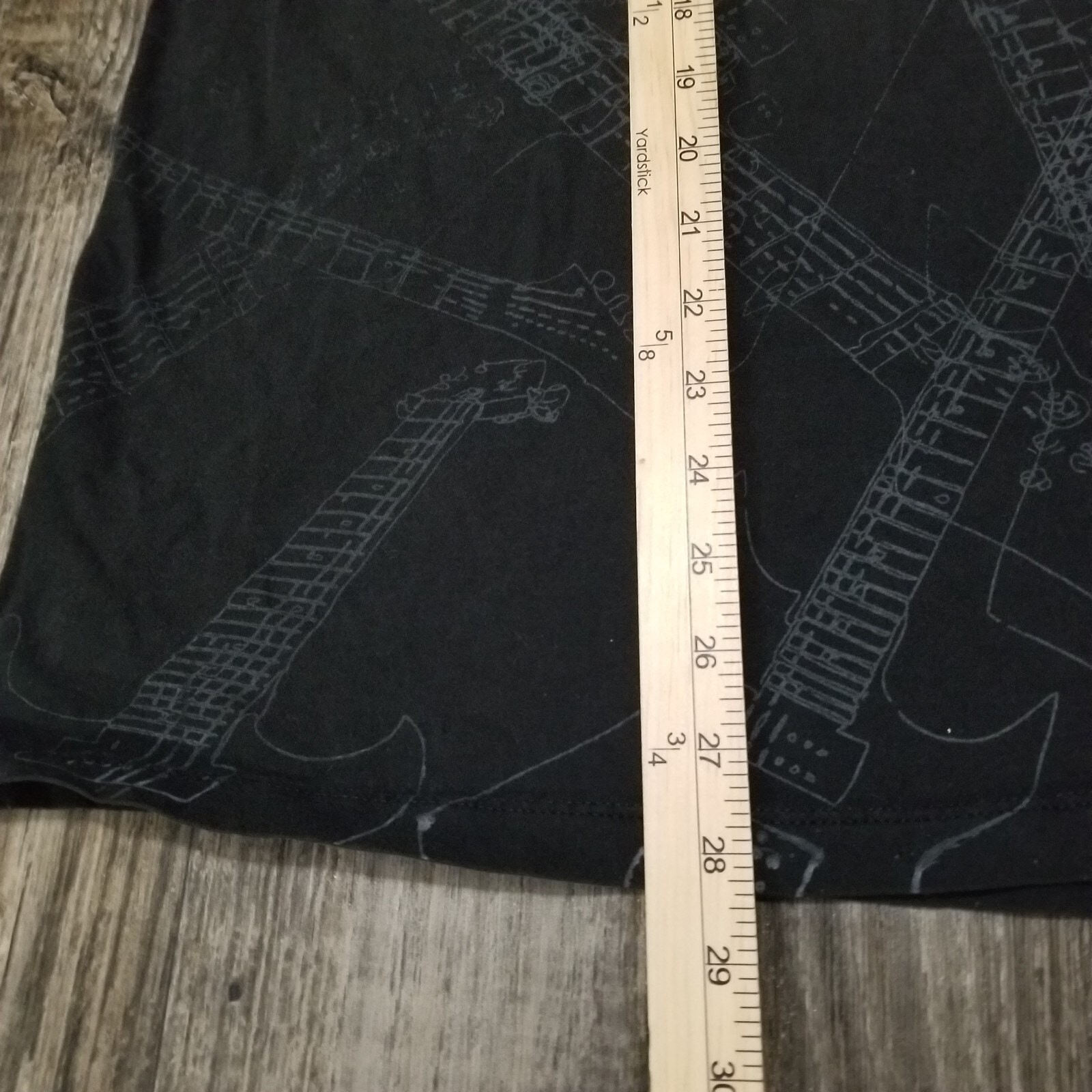 Black/Gray Utility Rock N Roll Guitar T-Shirt Mens XXL Grunge Metal Aop gallery