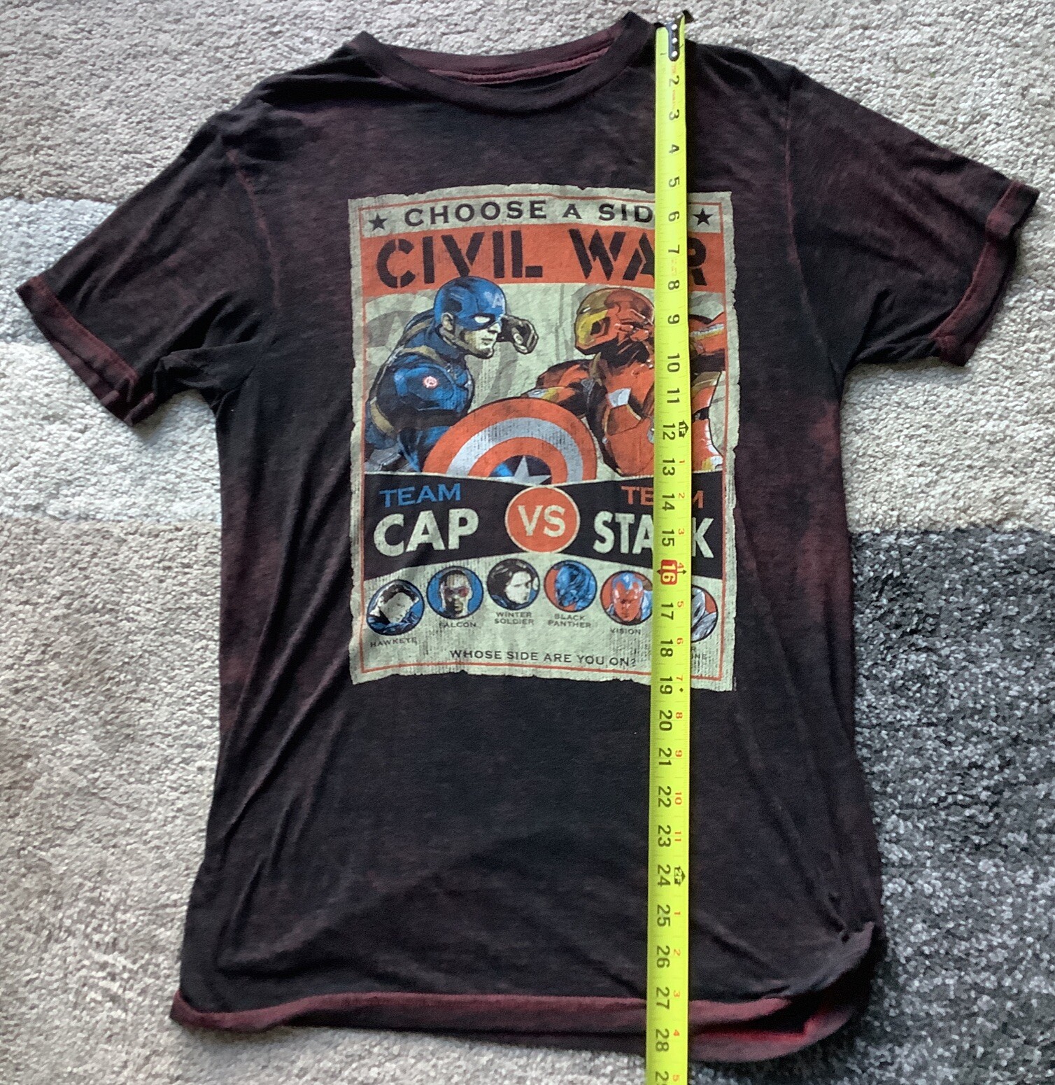 Marvel Captain America Civil War Choose A Side Adult Thin, Long & Soft Size S gallery