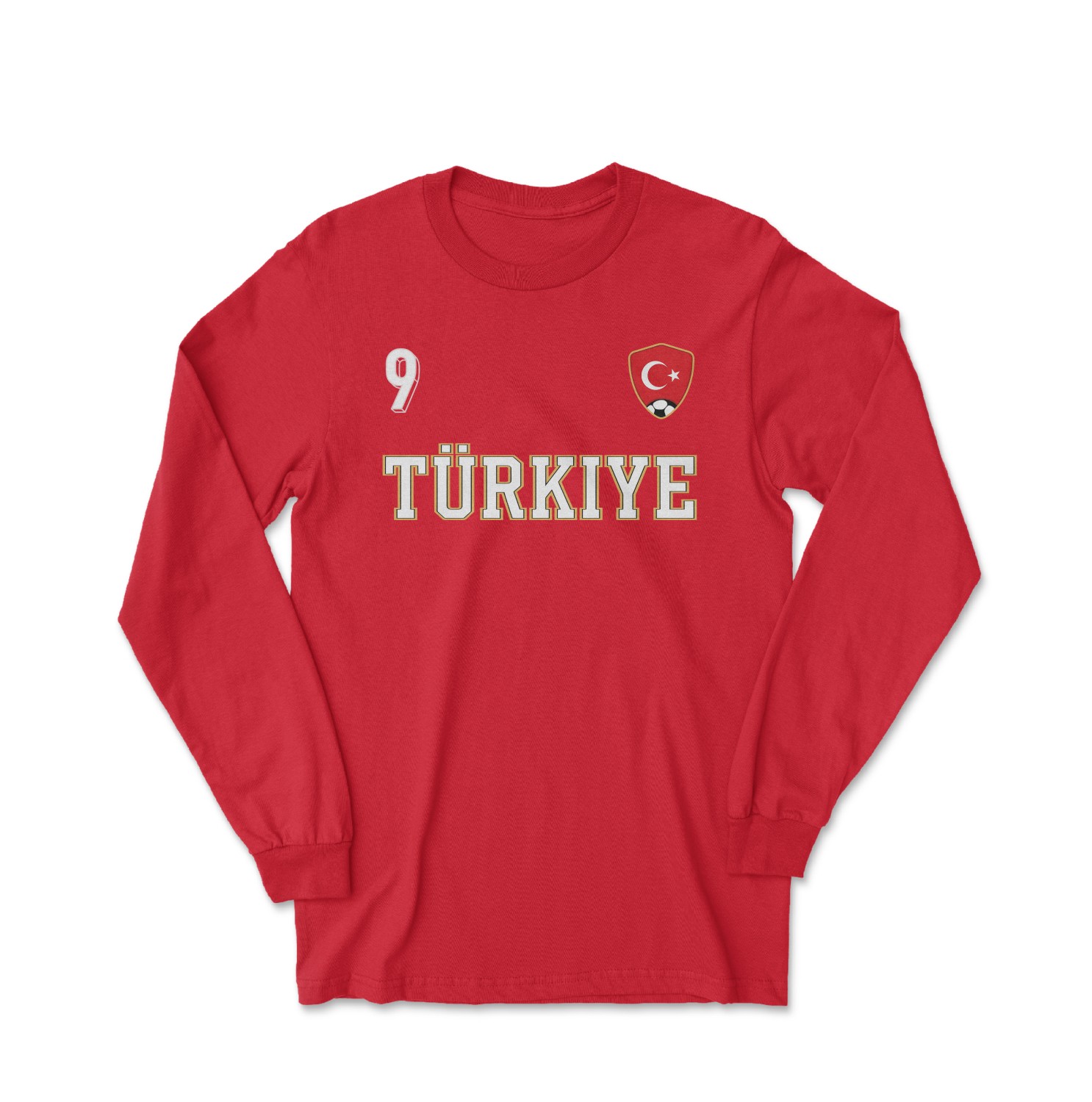 Turkiye Yilmaz 9 Soccer Inspired Jersey Style Long Sleeve T-Shirt gallery