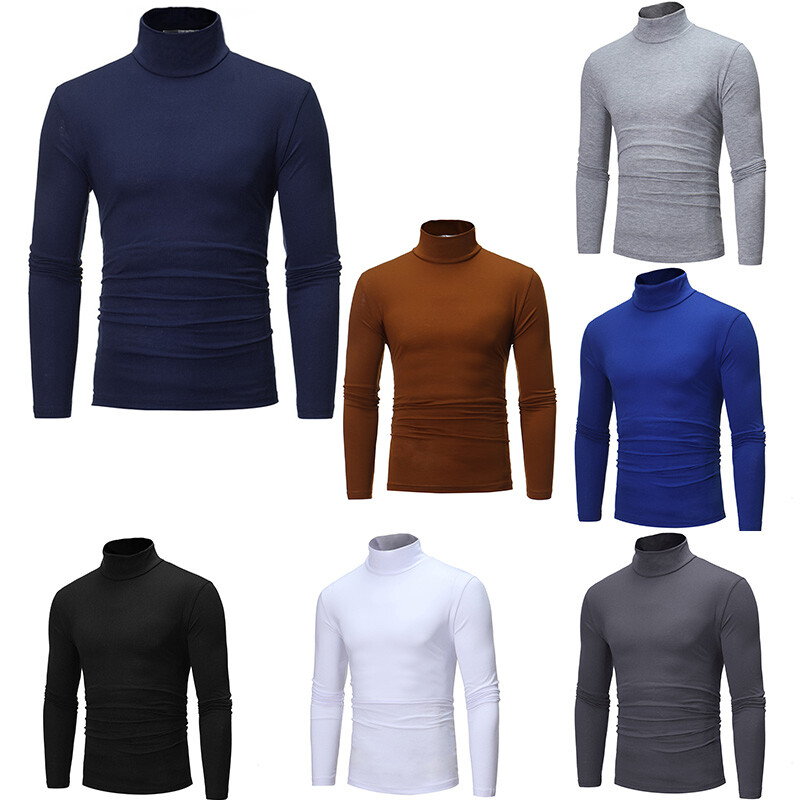 Men Blouse Casual Shirts Sweaters Shirt Compression Pullover Strechy Tops Warm gallery