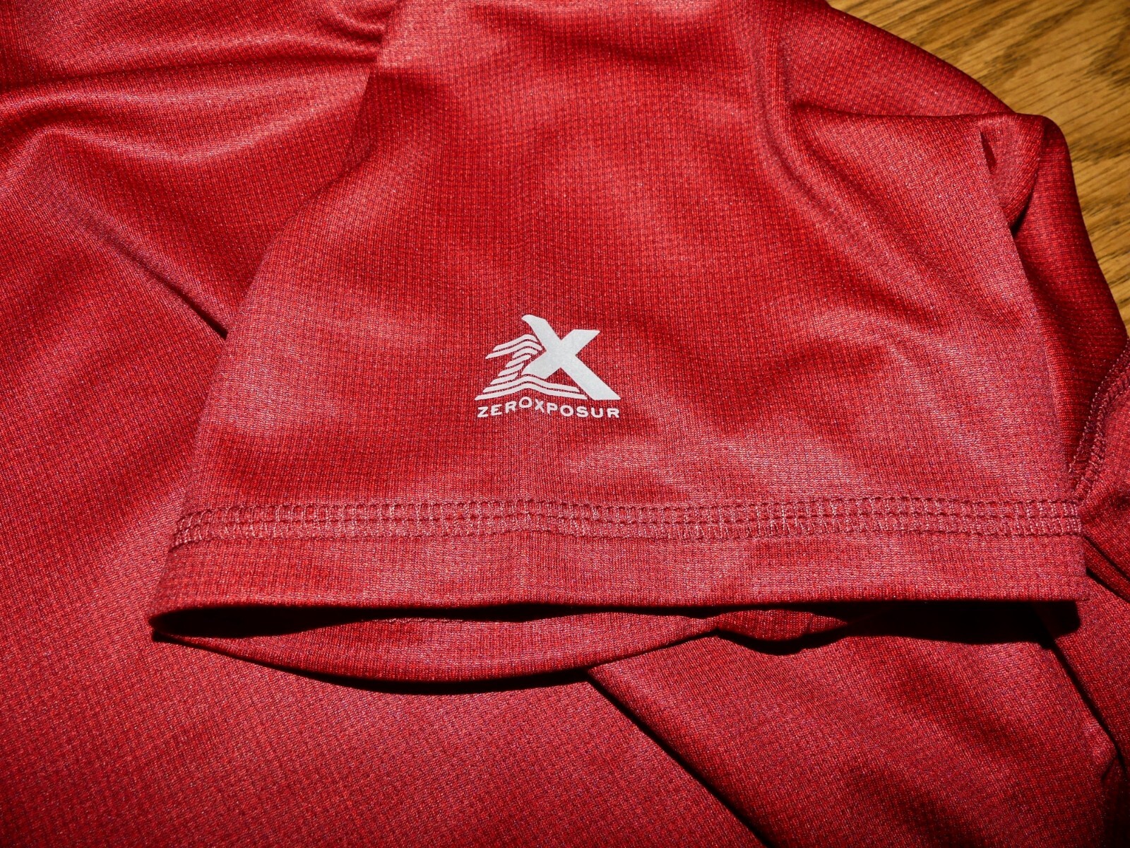 ZX Zeroxposur Mens Cherry Red Tee 100% Polyester T-Shirt Large gallery