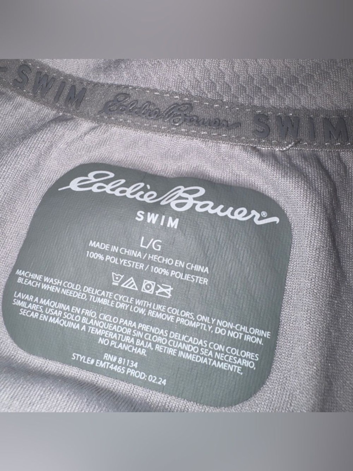 Eddie Bauer Swim Rash Guard Men L Gray Long Sleeve Sun Shirt Beach Swim Shirt gallery
