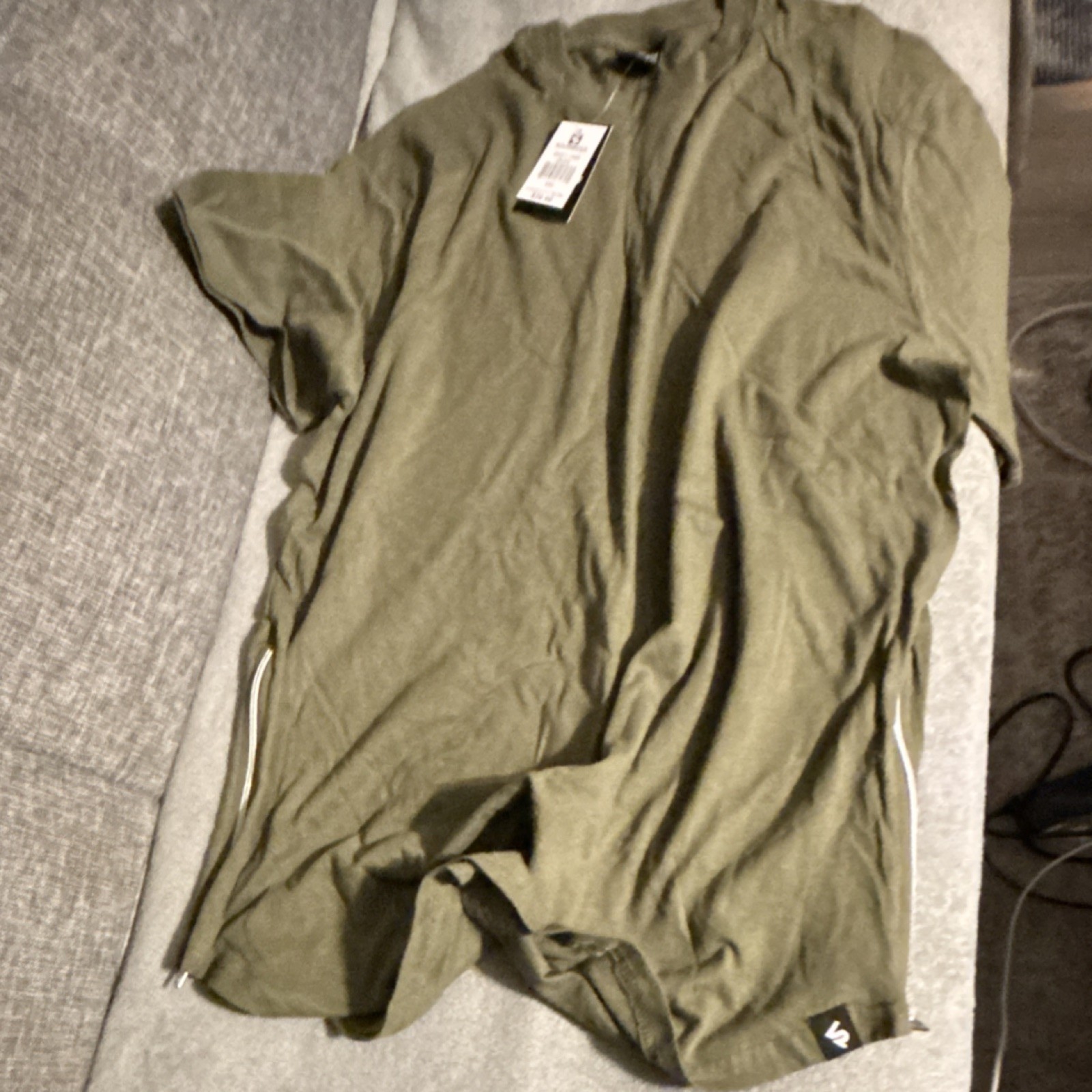 Southpole 16321-1440 Olive XXL Crew Neck Short Sleeve Zipper Accent T-Shirt