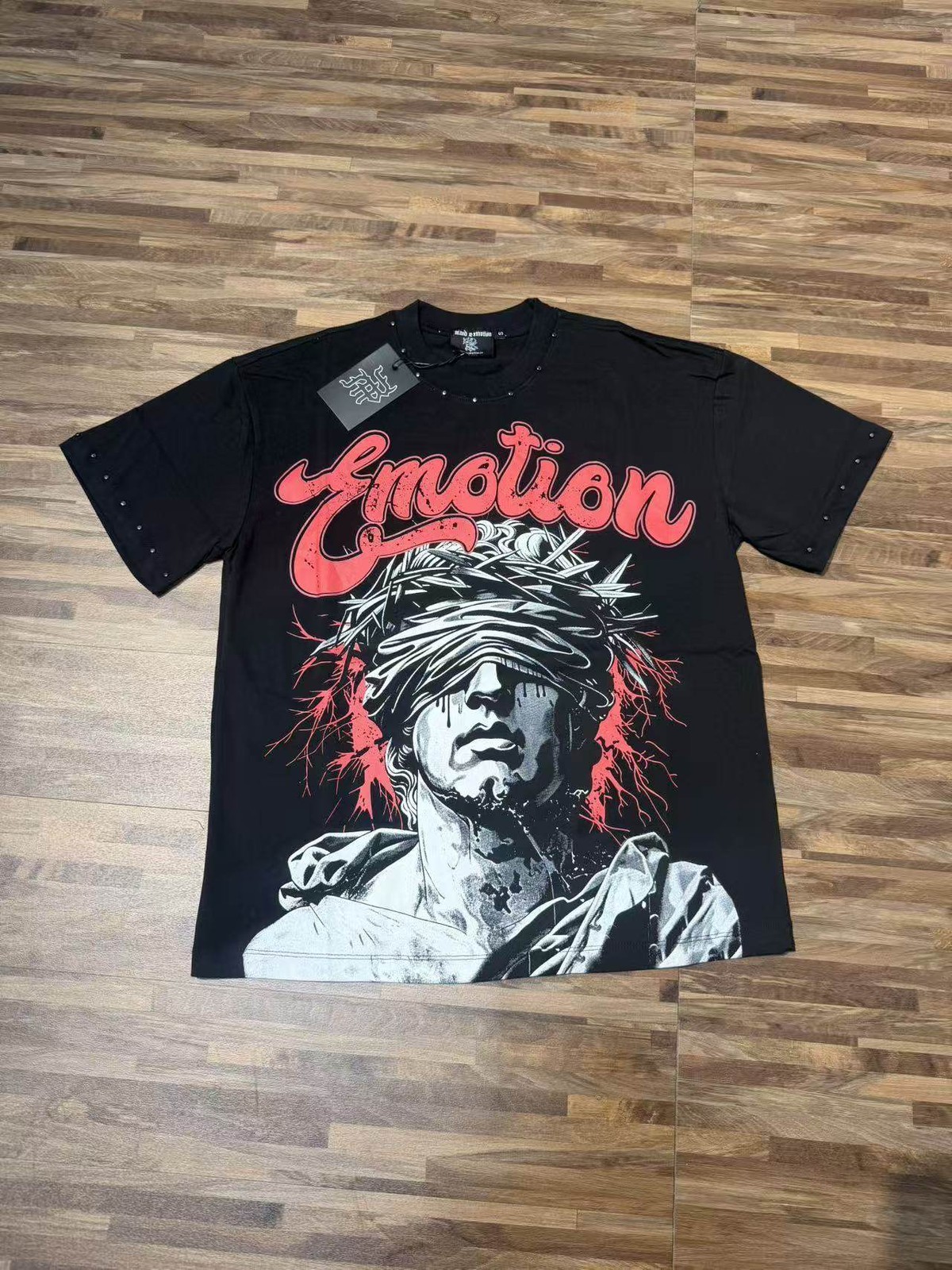 MEN WOMEN BEIGE EMOTION HIP HOP T SHIRT HIGH STREET HERO GRAPHIC PRINT TOPS TEE gallery