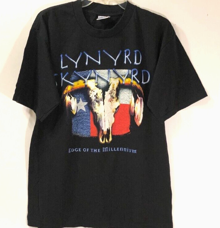 Lynyrd Skynyrd Edge Millennium Eve Jam ’99 Houston TX Vintage Black T-Shirt L 44