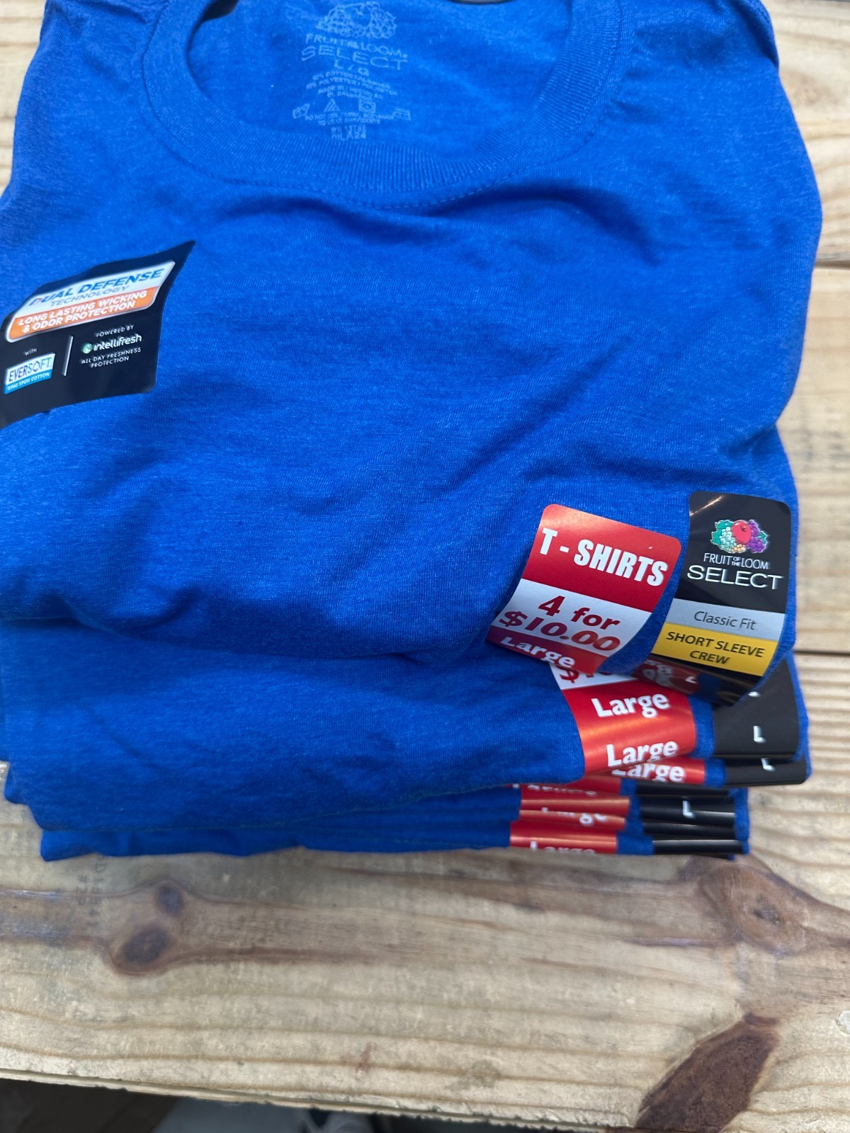 Fruit of the Loom Select Classic Fit T Shirt Short Crew BLUE 10 PACK gallery