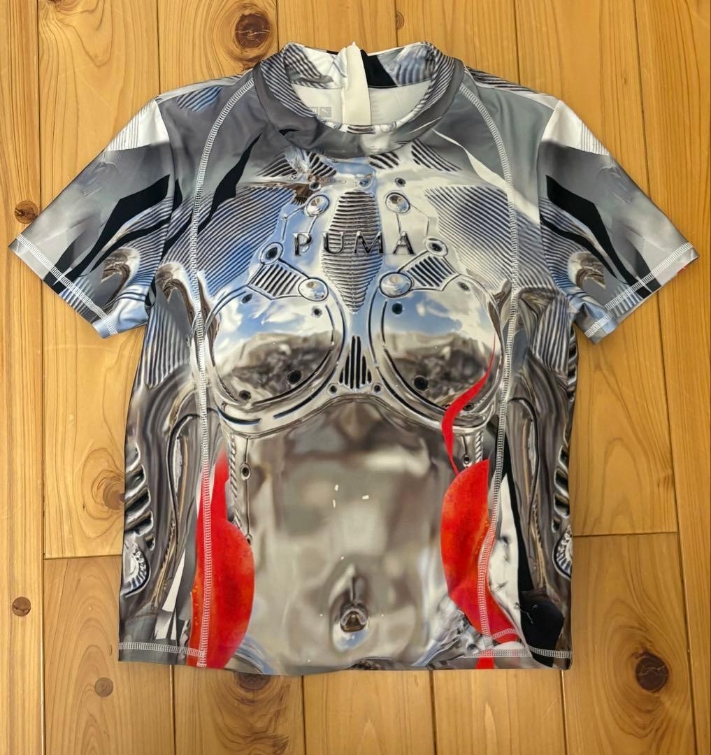 PUMA x OTTOLINGER Cyber Print T Shirt Size L Y2K Graphic Streetwear