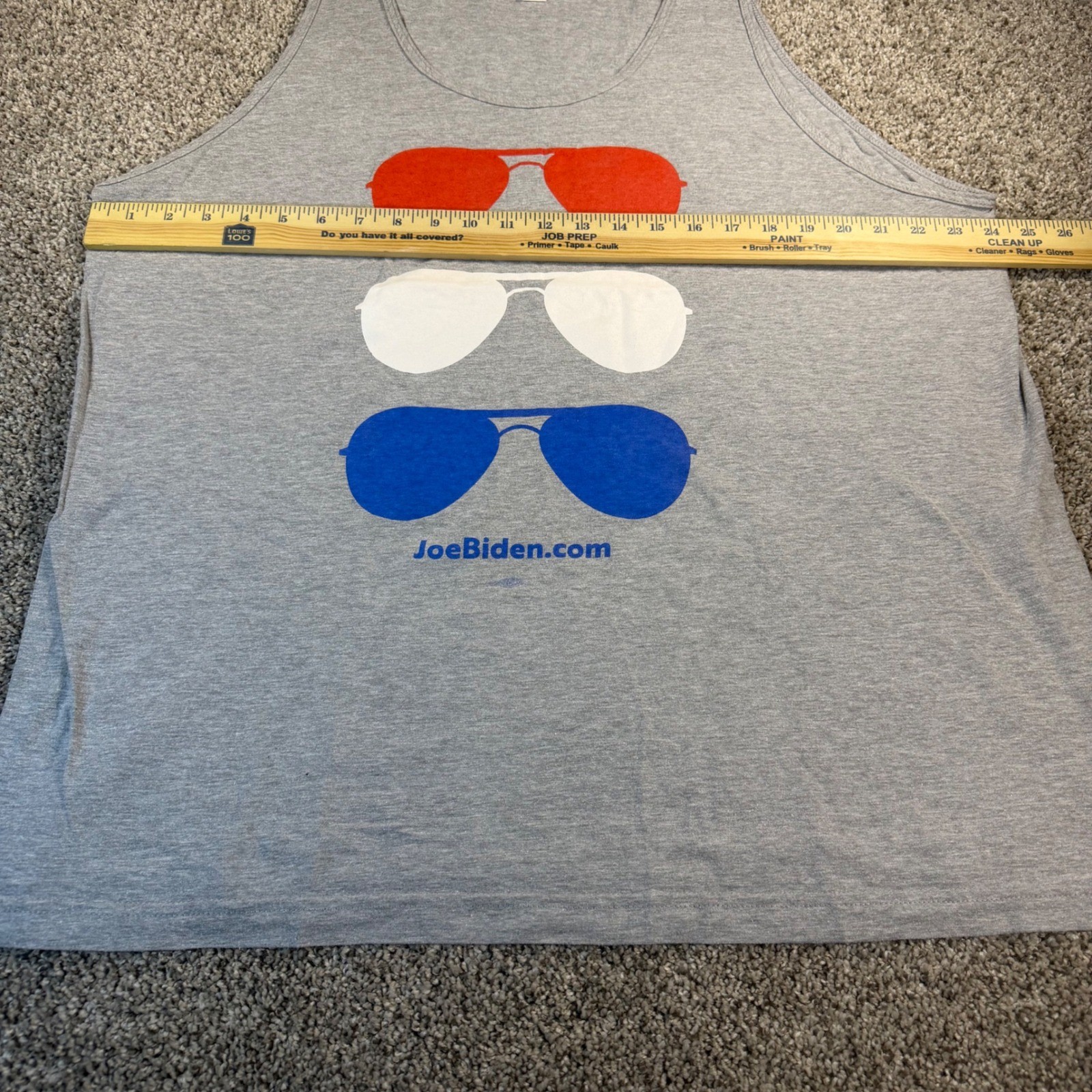 American Apparel Joe Biden Aviator Sunglasses Tank Top Gray XL 4th of July USA gallery