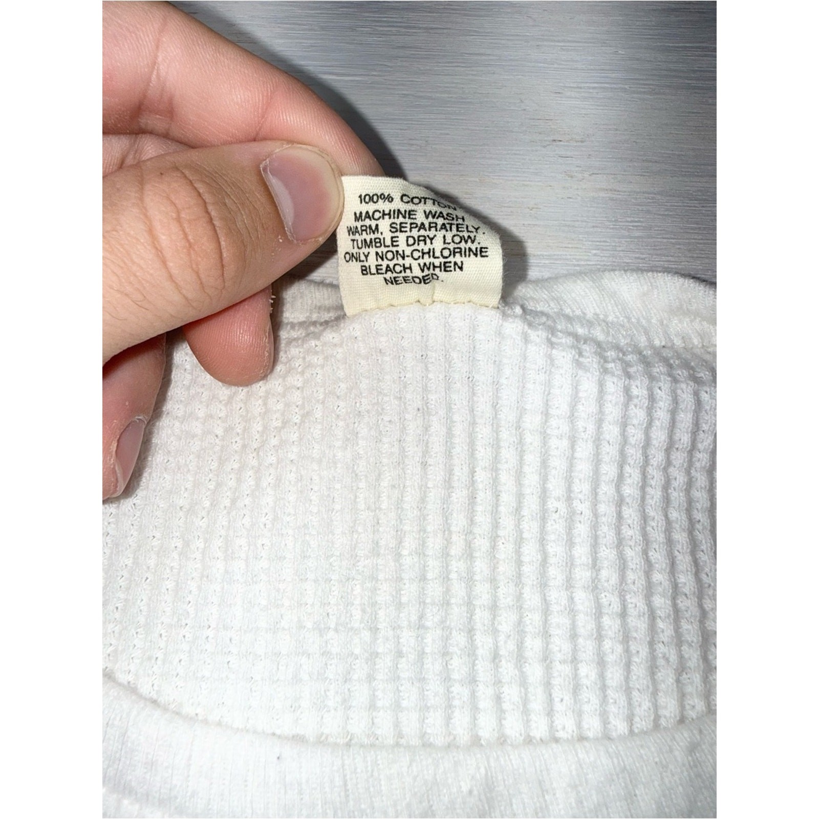 Vintage 80’s Northwest Large Cream Waffle Thermal Long Sleeve ‘See Measurements’ gallery