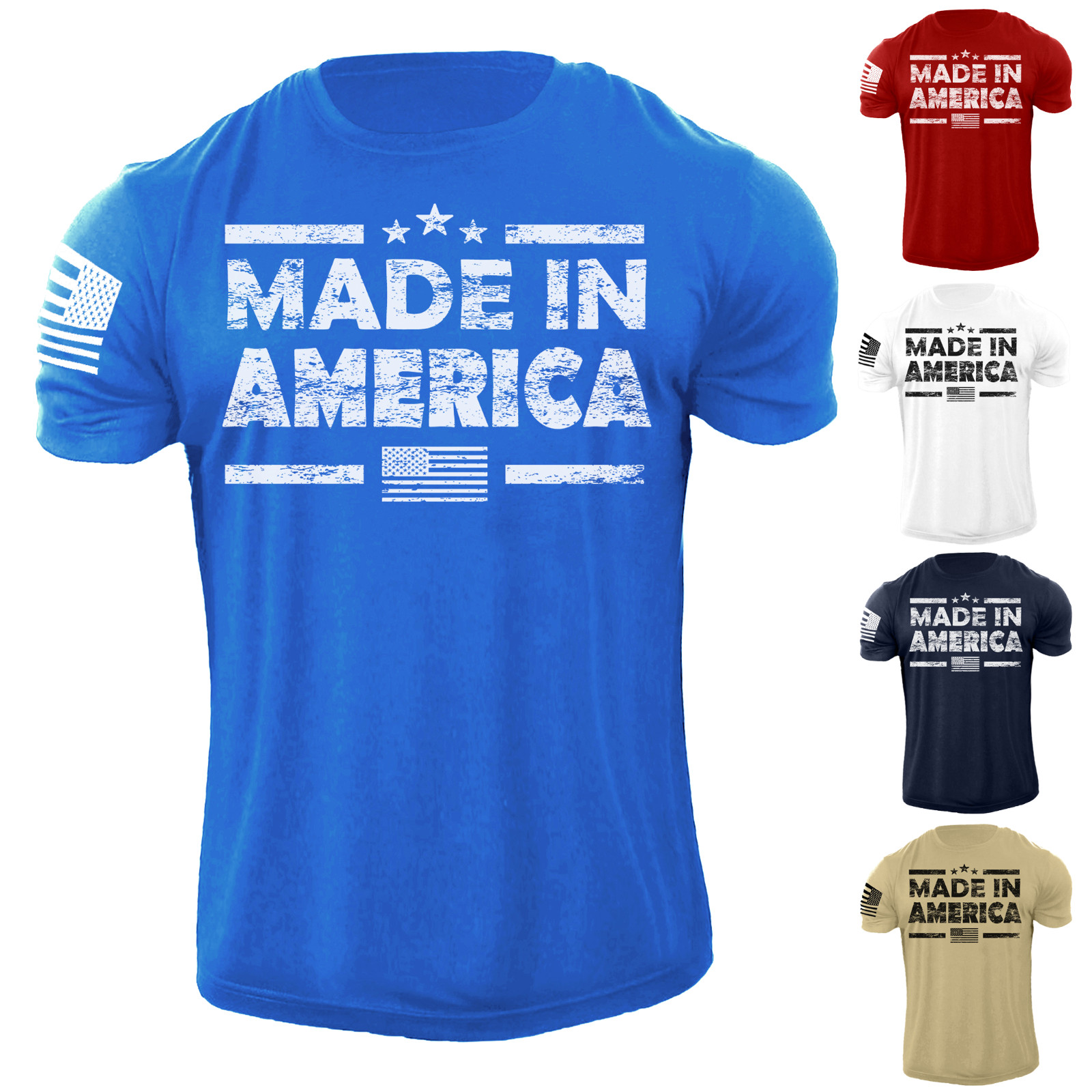 New Men's Flag T Shirt American Patriotic 100% Cotton gallery