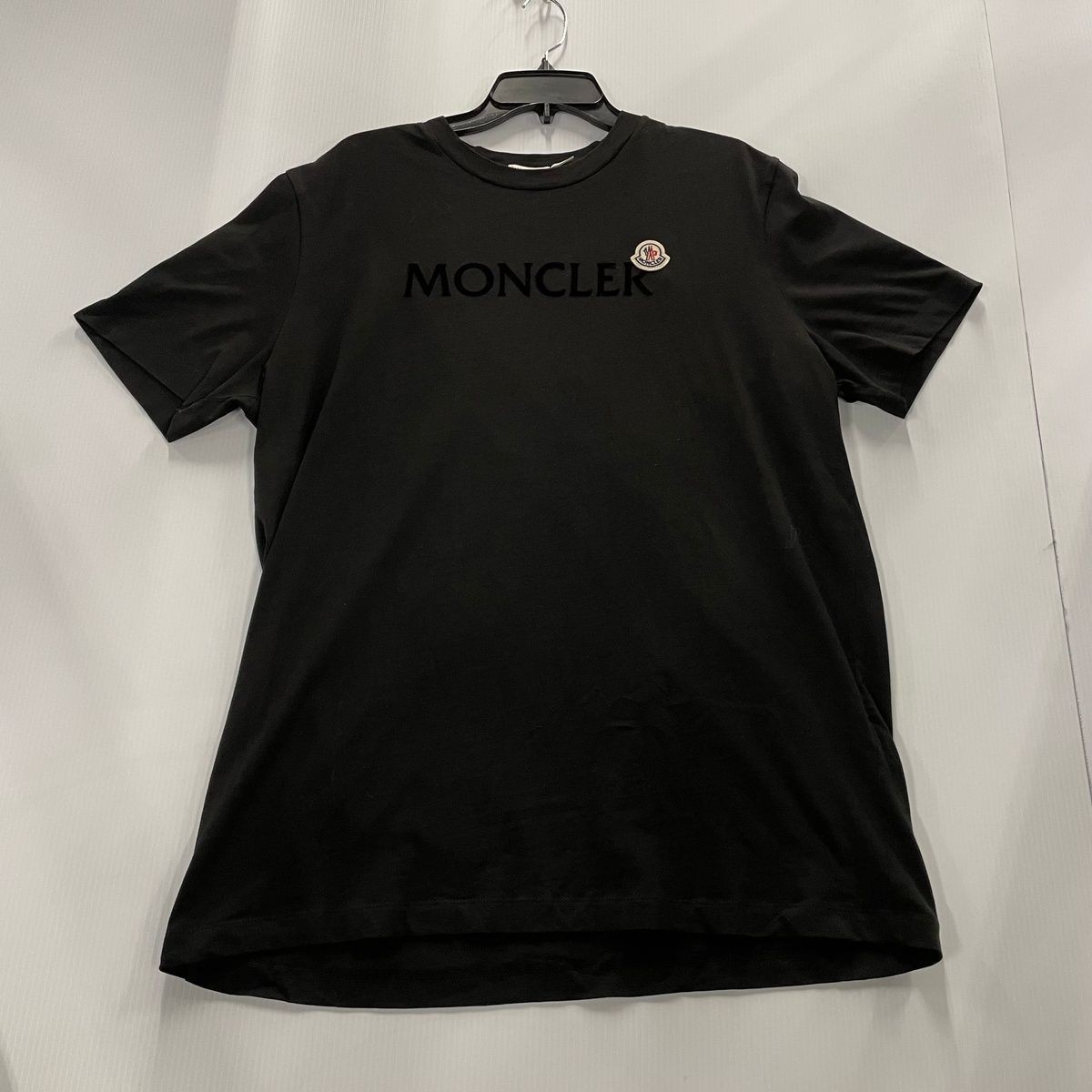 MONCLER Flocked Logo Cotton T-Shirt Men’s Size XXL Black