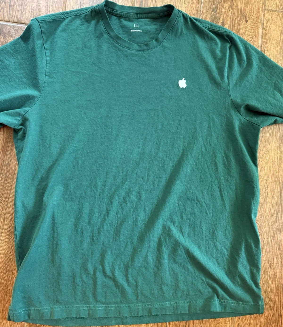 Apple Men's Green Cotton Jersey Short Sleeve Crew Neck Logo T-Shirt L gallery