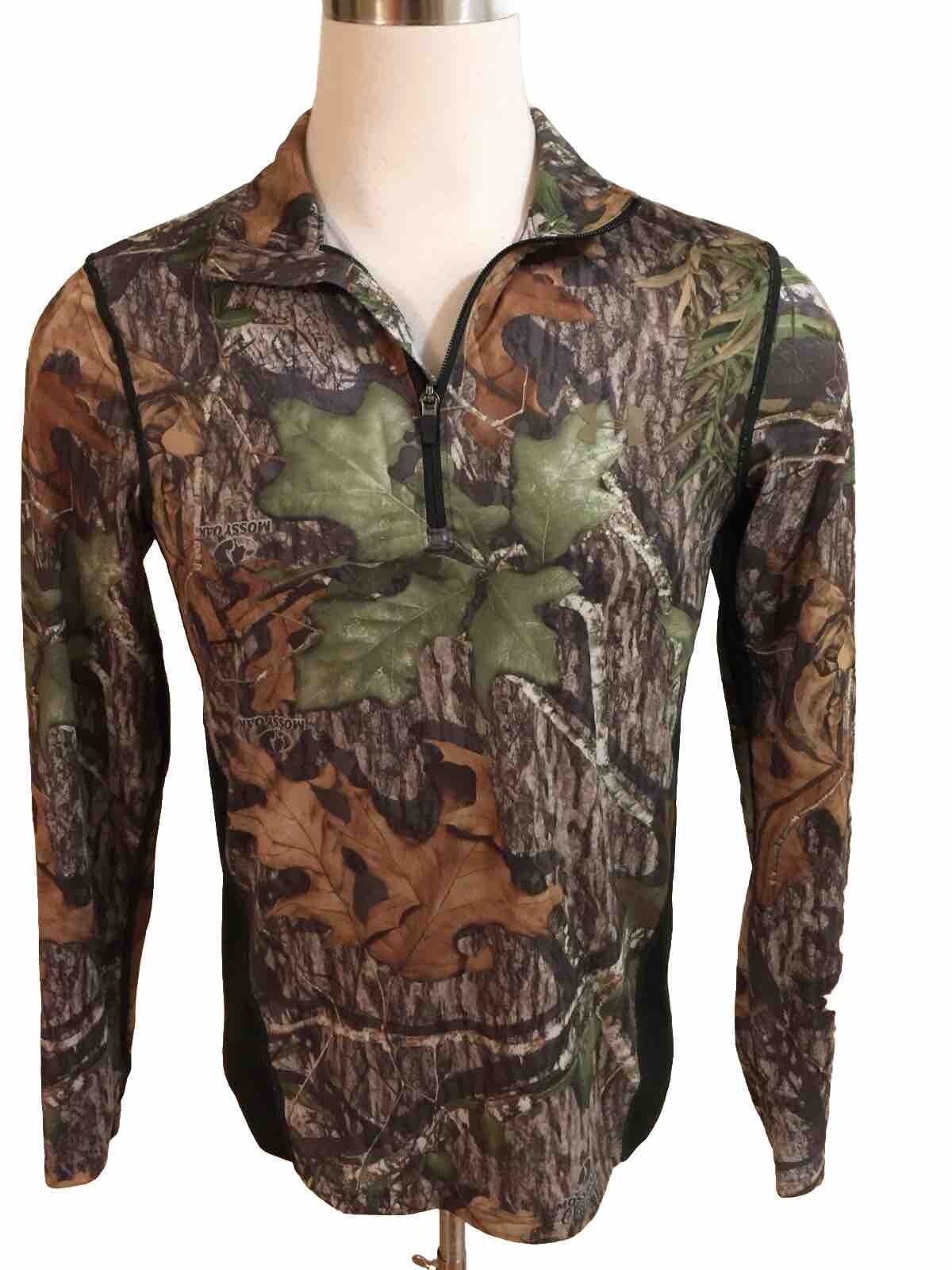 Under Armour Men Long Sleeve L/S Camo Pullover M 1/4 Zip Scent Control -HOLE